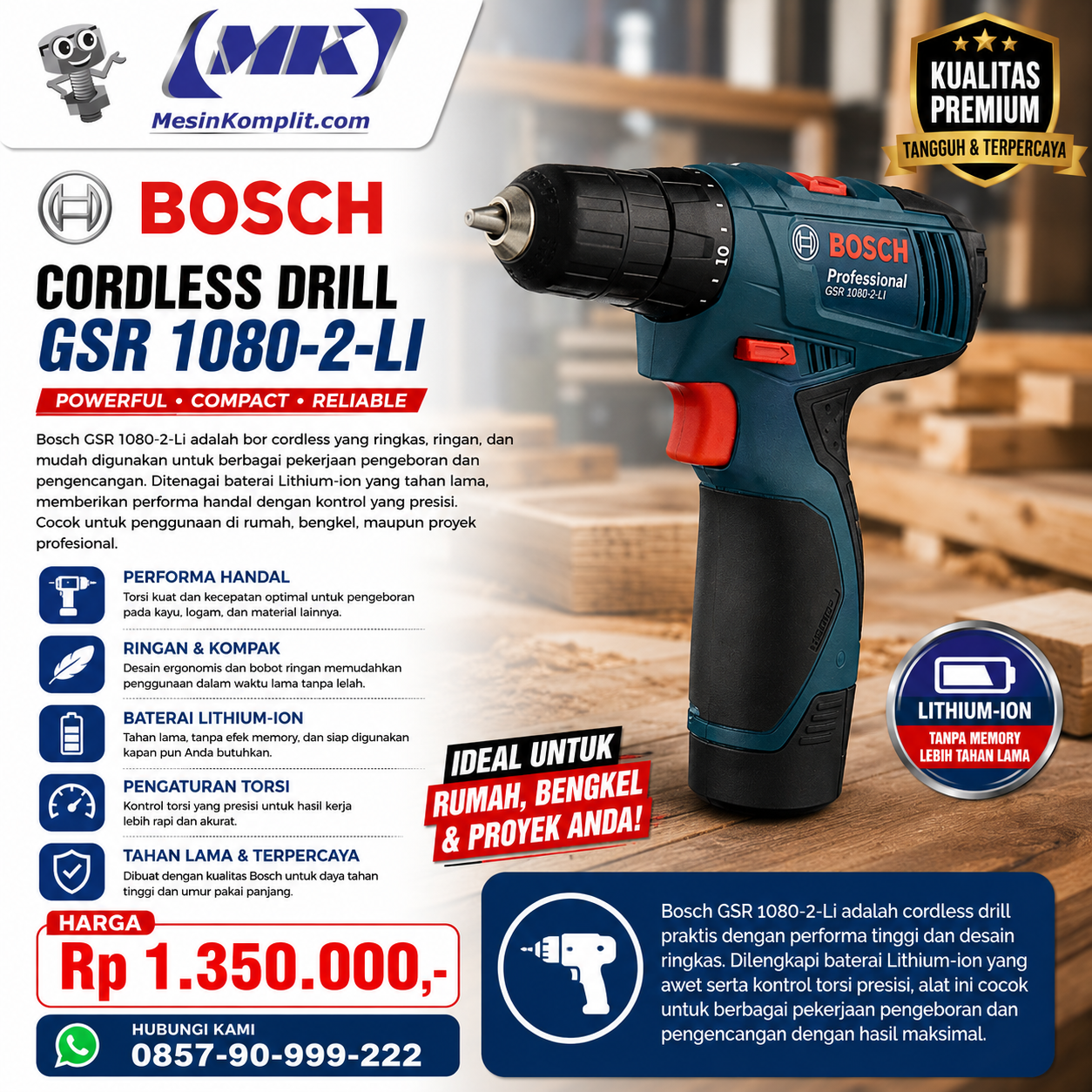 Bor Cordless Bosch 8...